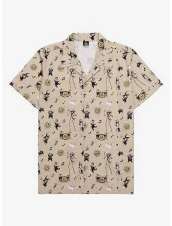 Horror Disney The Nightmare Before Christmas Music Instruments Woven Button-Up - BoxLunch Exclusive