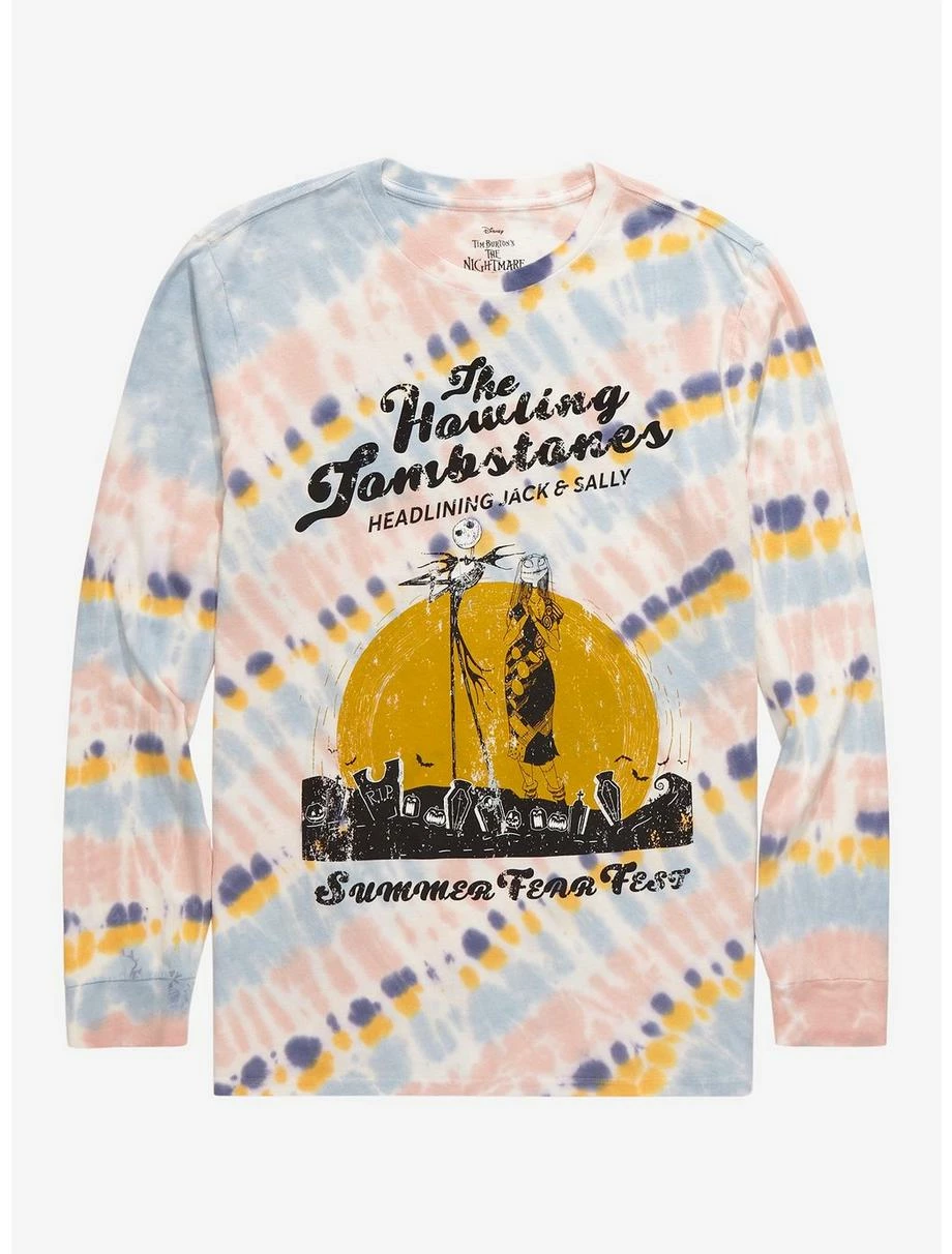 Horror Disney The Nightmare Before Christmas Jack & Sally Summer Fear Fest Tie-Dye Long Sleeve T-Shirt - BoxLunch Exclusive 1 Horror Disney The Nightmare Before Christmas Jack & Sally Summer Fear Fest Tie-Dye Long Sleeve T-Shirt - BoxLunch Exclusive