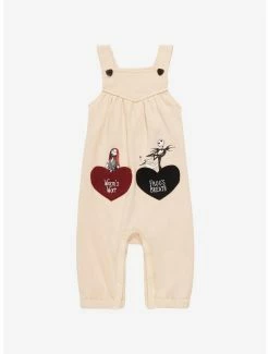 Horror The Nightmare Before Christmas Jack Skellington & Sally Patch Pocket Infant Overalls - BoxLunch Exclusive