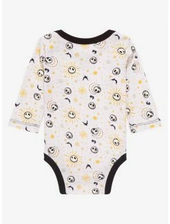 Alternative view of Horror Disney The Nightmare Before Christmas Jack Skellington Allover Print Long Sleeve Infant One-Piece - BoxLunch Exclusive