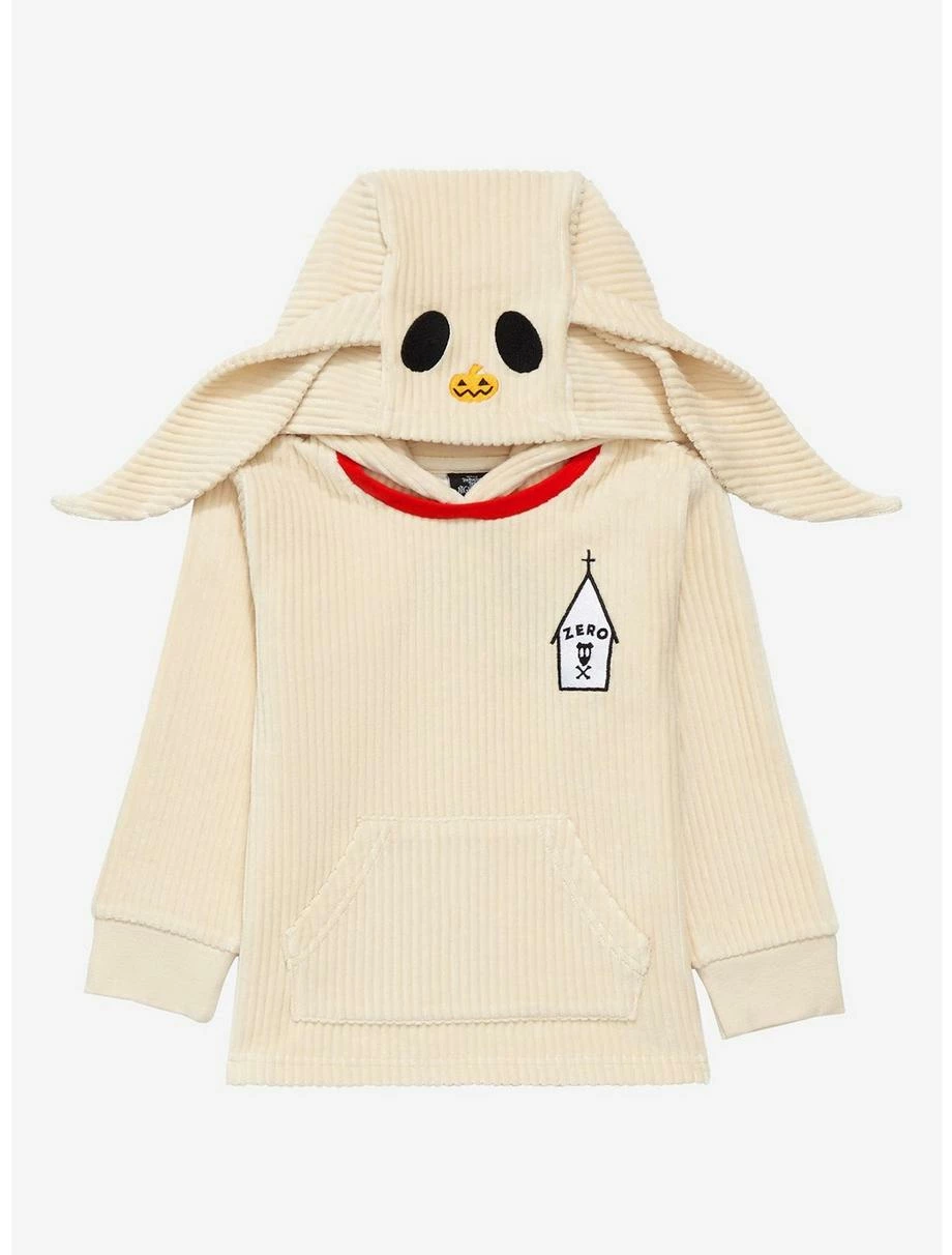 Horror Disney The Nightmare Before Christmas Zero Corduroy Eared Toddler Hoodie - BoxLunch Exclusive 1 Horror Disney The Nightmare Before Christmas Zero Corduroy Eared Toddler Hoodie - BoxLunch Exclusive
