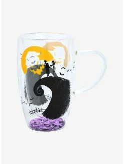 Alternative view of Horror Disney The Nightmare Before Christmas Spiral Hill Glitter Glass Mug