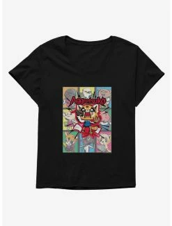 Anime Aggretsuko Screaming Panels Womens T-Shirt Plus Size