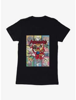 Anime Aggretsuko Screaming Panels Womens T-Shirt