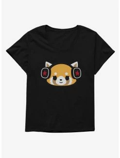 Horror Aggretsuko Metal Headphones Womens T-Shirt Plus Size