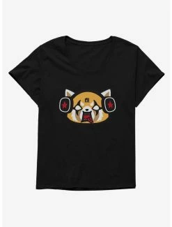 Anime Aggretsuko Metal Raging Headphones Womens T-Shirt Plus Size