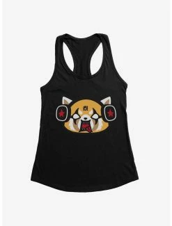 Anime Aggretsuko Metal Raging Headphones Womens Tank Top