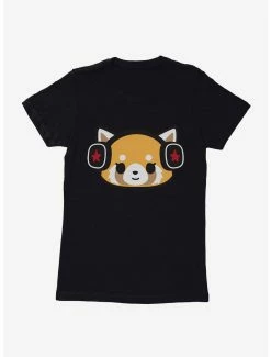 Anime Aggretsuko Metal Headphones Womens T-Shirt