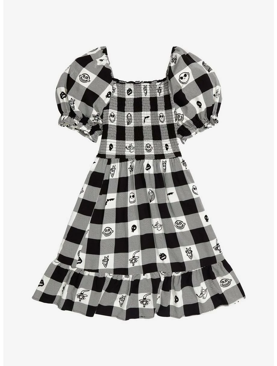 Horror Disney The Nightmare Before Christmas Face Portraits Gingham Smocked Dress - BoxLunch Exclusive 1 Horror Disney The Nightmare Before Christmas Face Portraits Gingham Smocked Dress - BoxLunch Exclusive