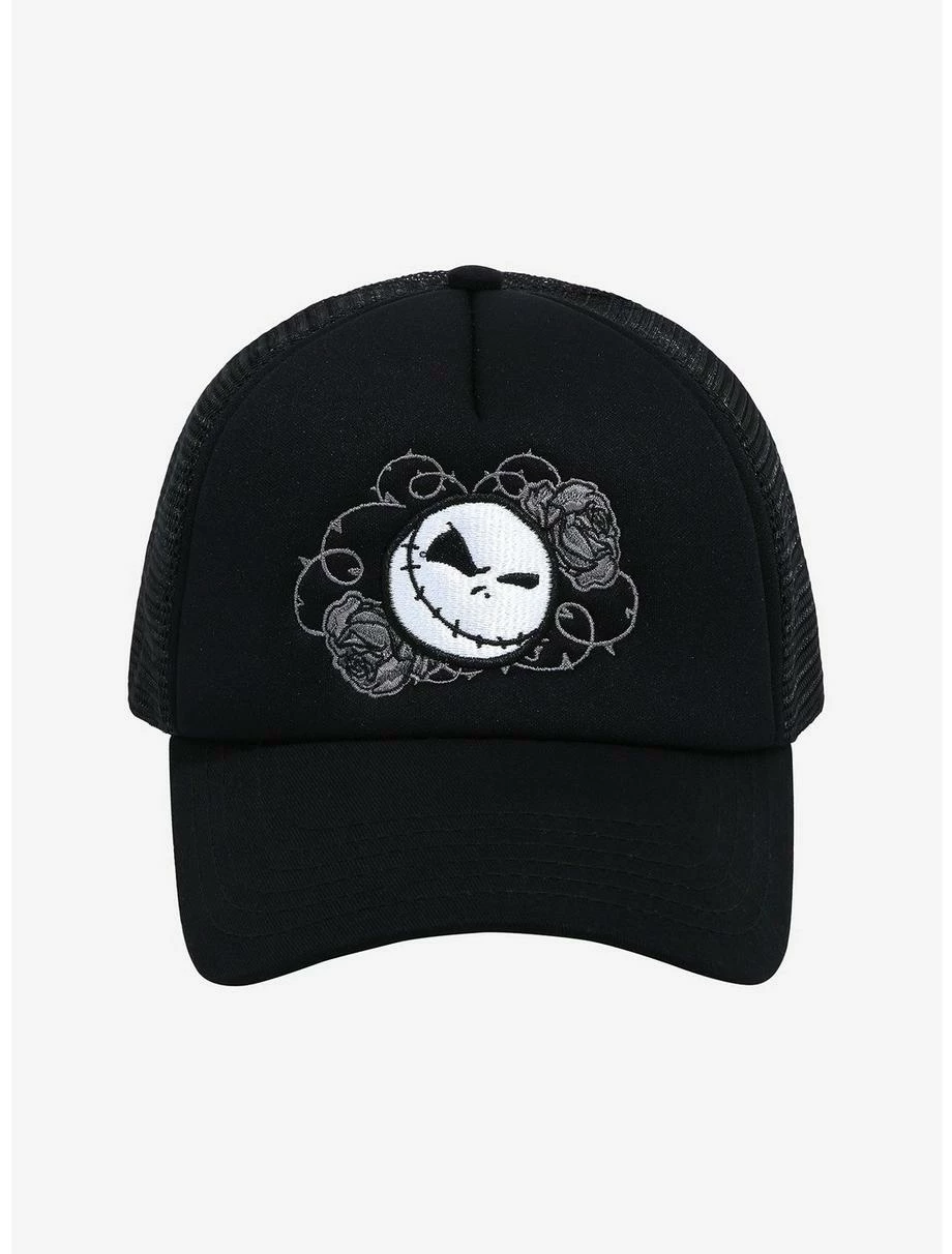Horror Disney The Nightmare Before Christmas Jack Skellington & Roses Trucker Cap - BoxLunch Exclusive 1 Horror Disney The Nightmare Before Christmas Jack Skellington & Roses Trucker Cap - BoxLunch Exclusive