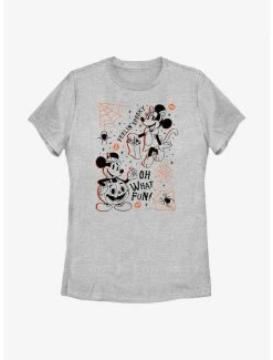 Cartoons Disney Mickey Mouse & Minnie Mouse Feelin Spooky Womens T-Shirt