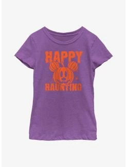 Cartoons Disney Mickey Mouse Happy Haunting Pumpkin Youth Girls T-Shirt