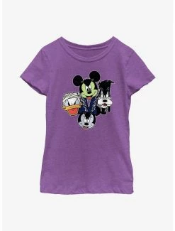 Cartoons Disney Mickey Mouse & Friends Halloween Heads Youth Girls T-Shirt