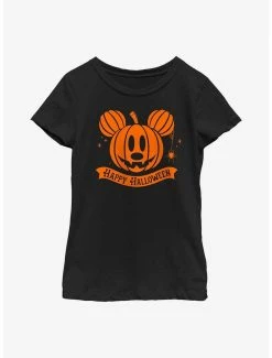 Cartoons Disney Mickey Mouse Pumpkin Head Youth Girls T-Shirt