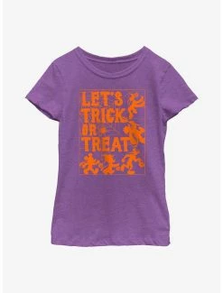 Cartoons Disney Mickey Mouse Let's Trick Or Treat Youth Girls T-Shirt