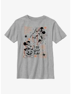 Cartoons Disney Mickey Mouse & Minnie Mouse Feelin Spooky Youth T-Shirt
