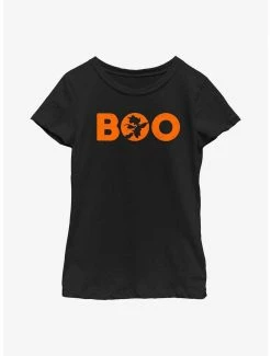 Cartoons Disney Minnie Mouse Boo On A Broomstick Youth Girls T-Shirt