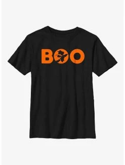 Cartoons Disney Minnie Mouse Boo On A Broomstick Youth T-Shirt