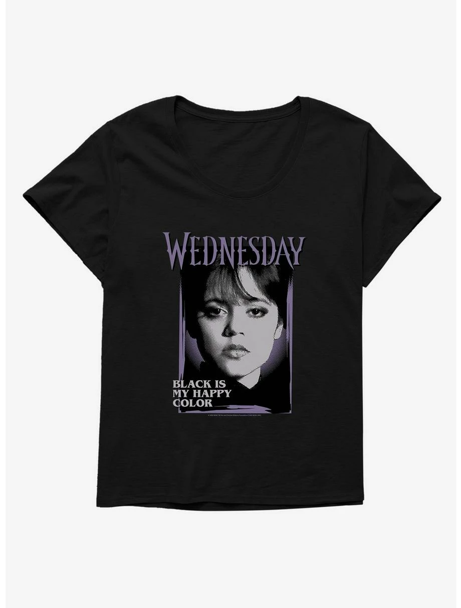Horror Wednesday Black Is My Happy Color Womens T-Shirt Plus Size 1 Horror Wednesday Black Is My Happy Color Womens T-Shirt Plus Size