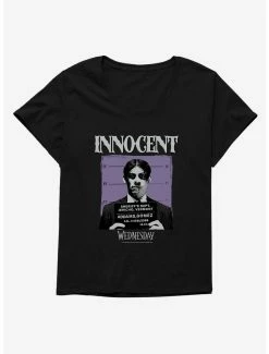 Horror Wednesday Innocent Gomez Mug Shot Womens T-Shirt Plus Size