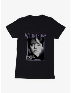 Horror Wednesday Black Is My Happy Color Womens T-Shirt