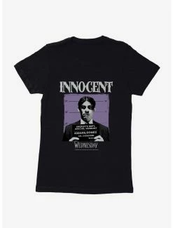 Horror Wednesday Innocent Gomez Mug Shot Womens T-Shirt